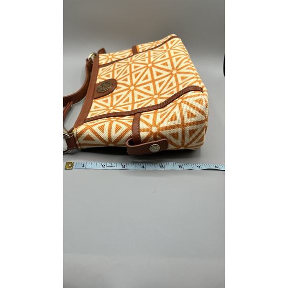 Spartina 449 Daufuskie Island orange Geometric Linen Shoulder Small-Med Bag - Picture 14 of 15